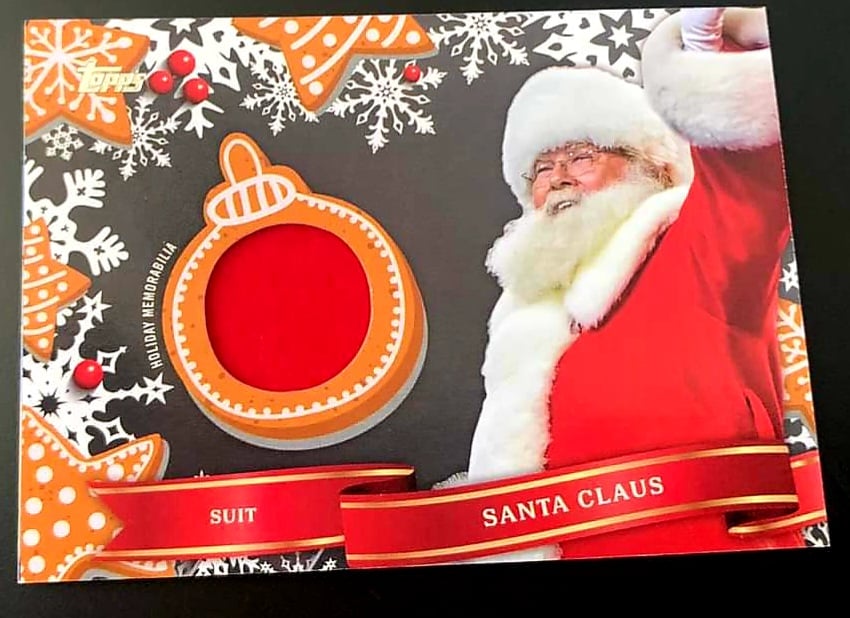 Santa Claus Suit Relic Cards In Topps Holiday For Christmas Joy